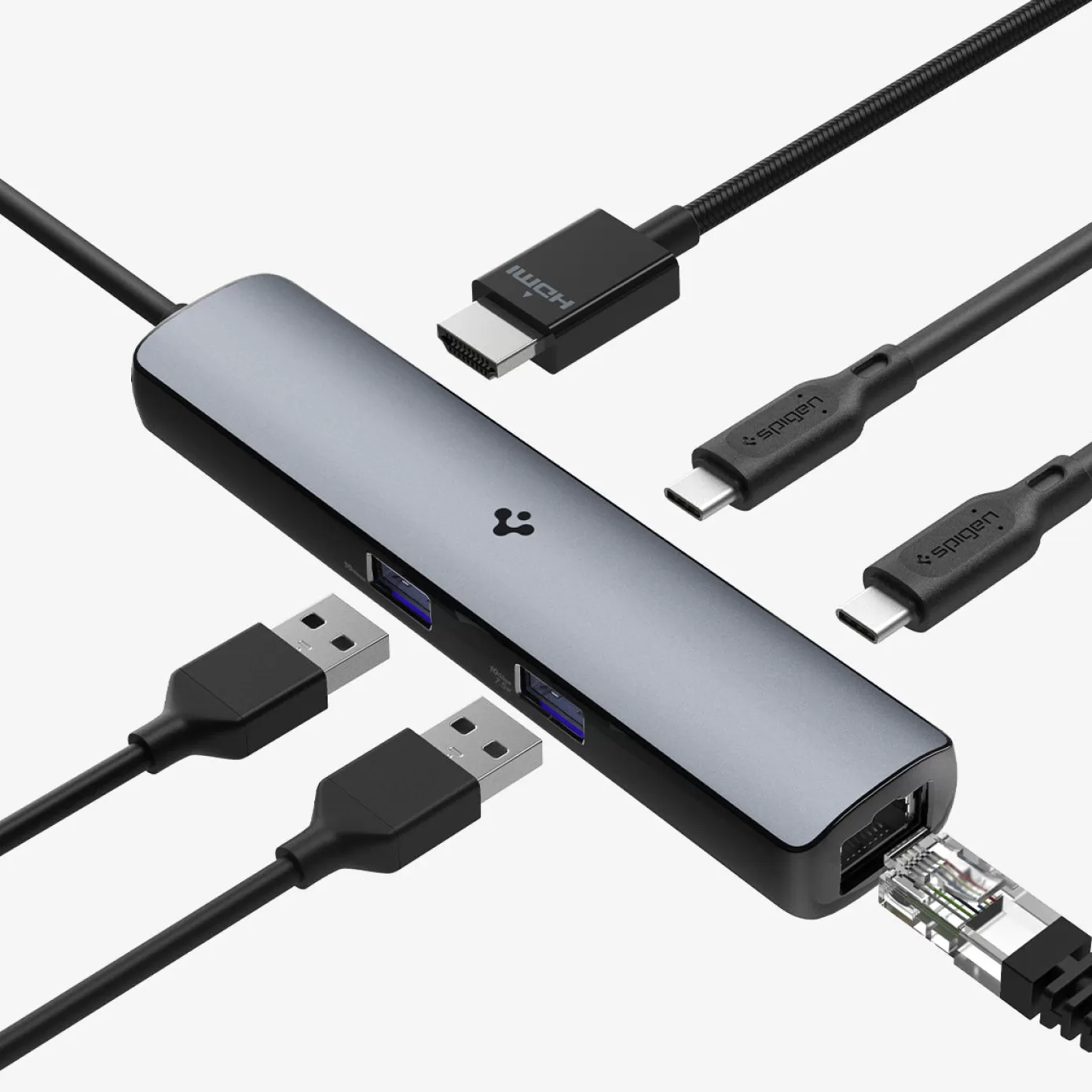 Spigen Desk Accessories | ArcDock Pro 6-in-1 | PD2302 Space Gray