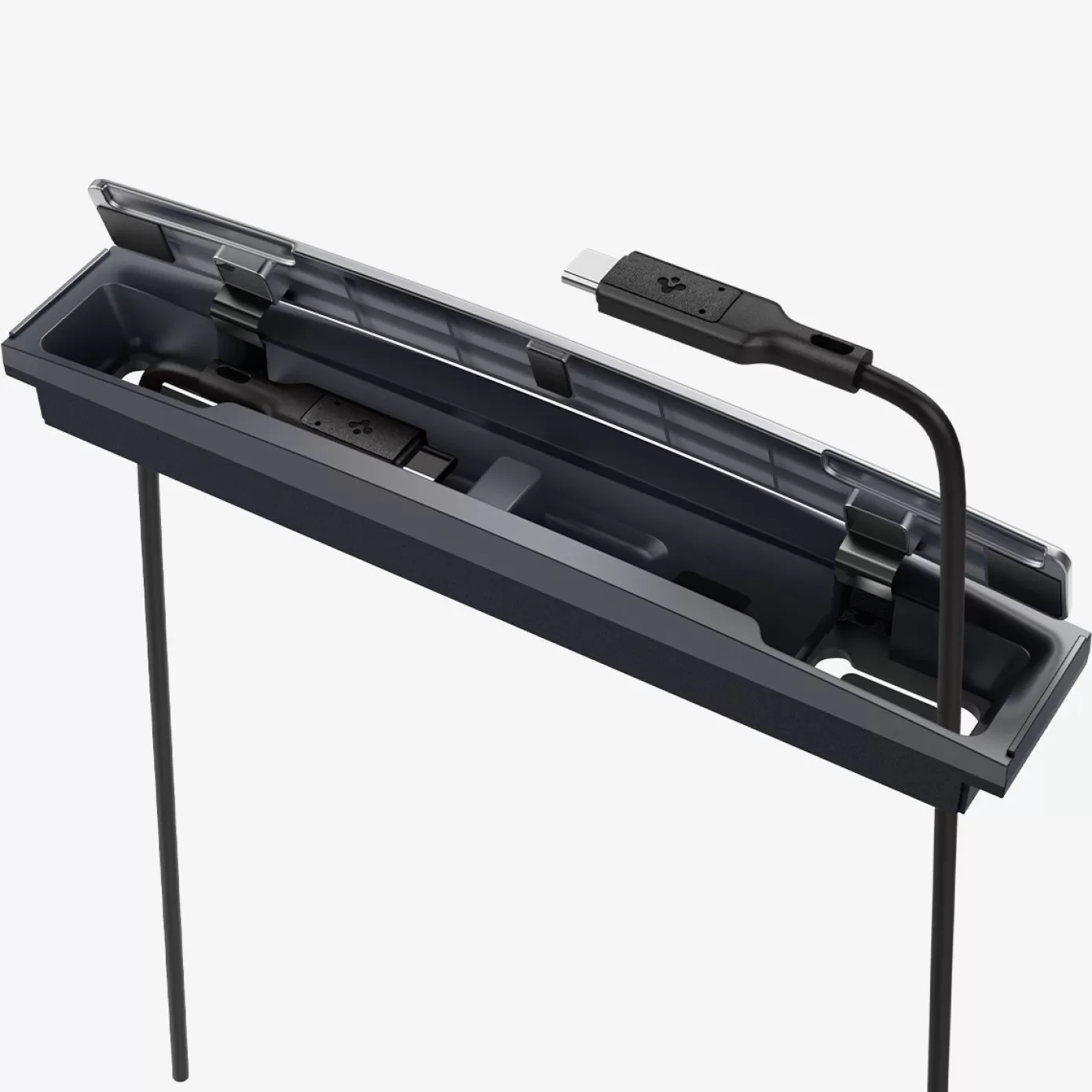 Spigen Accessories | Cable Organizer Station Dark Silver