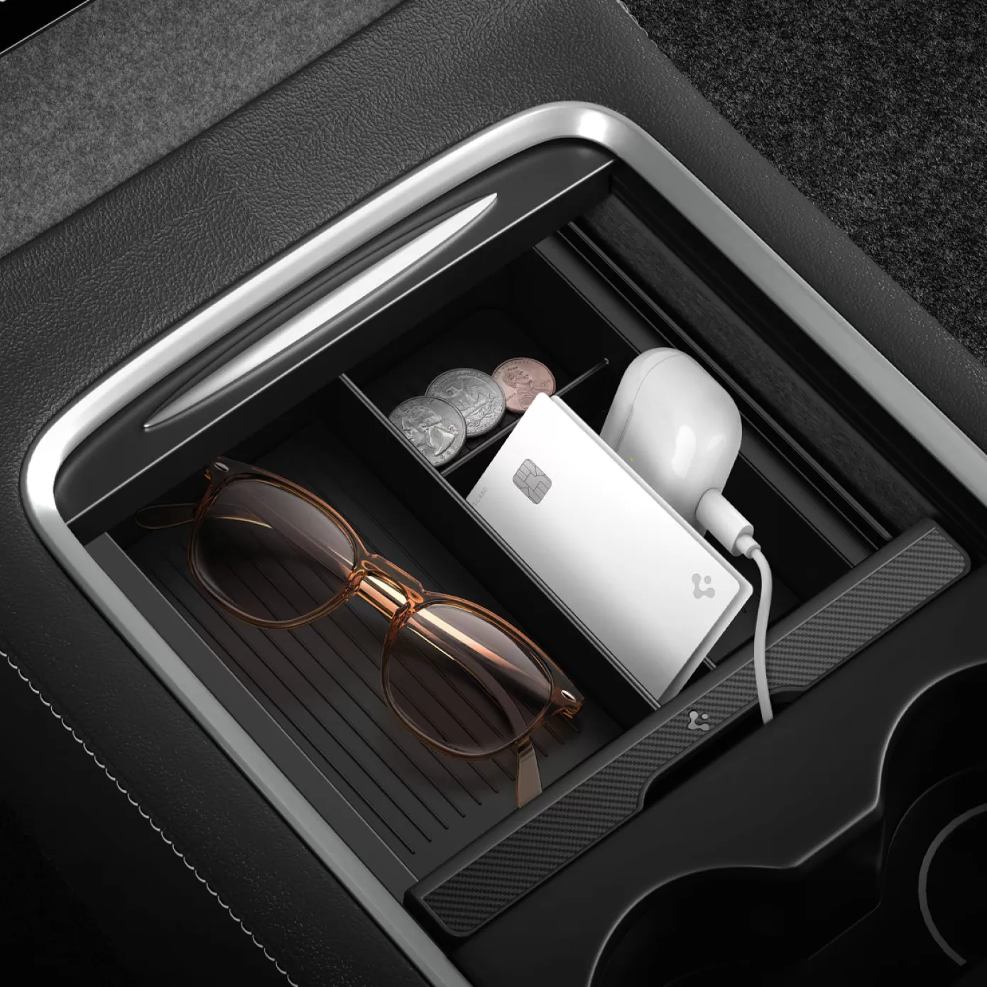 Spigen Accessories | Center Console Organizer Tray Black
