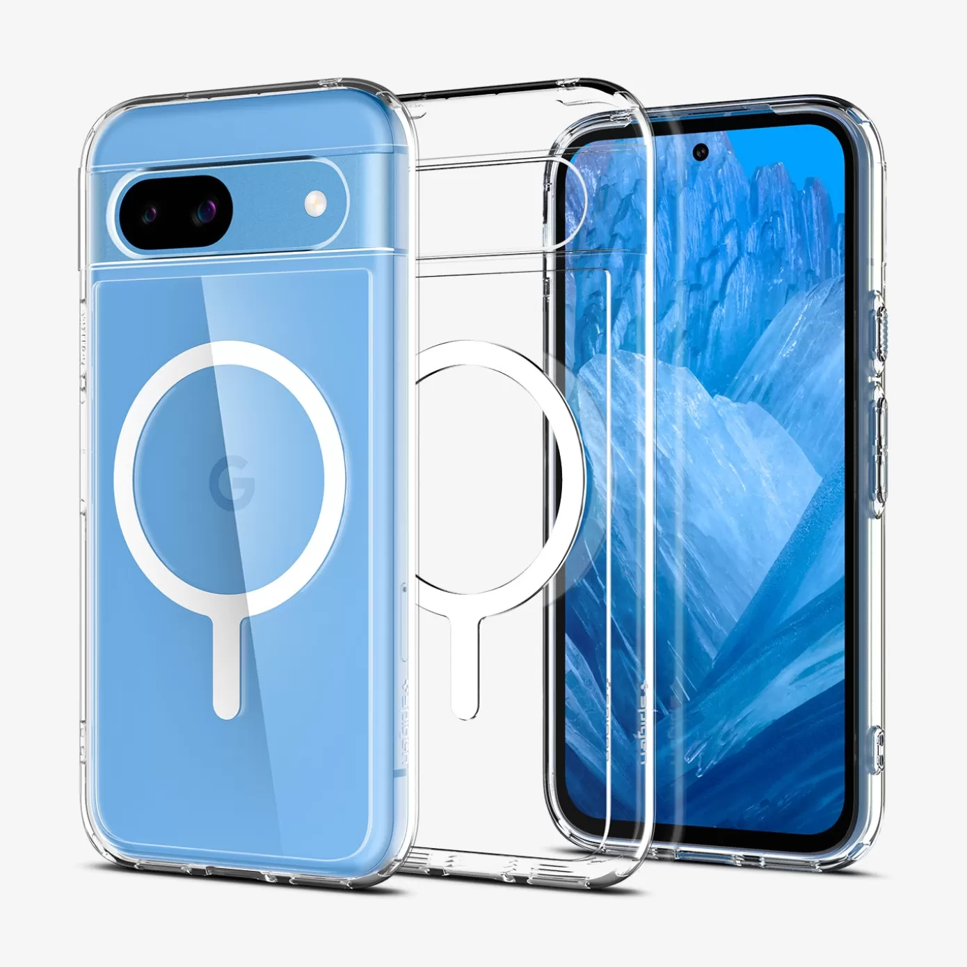 Spigen Pixel Phone·Pixel 8A | Pixel Phone·Pixel 8 Pro | Ultra Hybrid Metal Ring (MagFit) White
